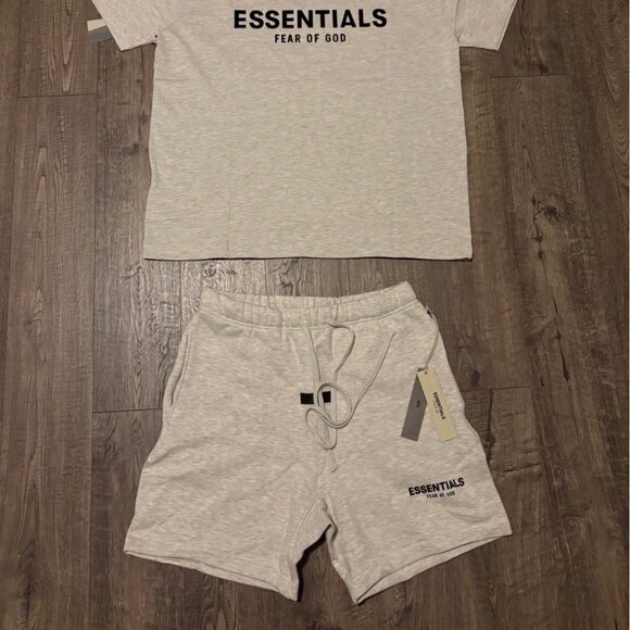 Essentials x large Light oat set shorts and Tee - Picture 2 of 2
